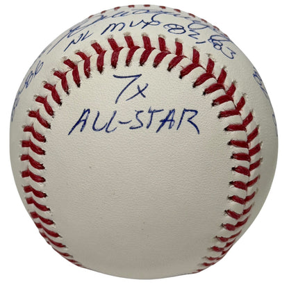 Dale Murphy Signed Atlanta Braves Official MLB Baseball (5 Inscriptions)