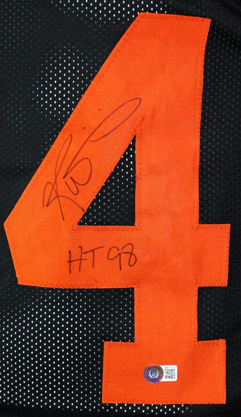 Ricky Williams Autographed Black Custom Jersey Inscribed HT 98