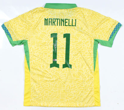 Gabriel Martinelli Autographed Brazil National Team Jersey
