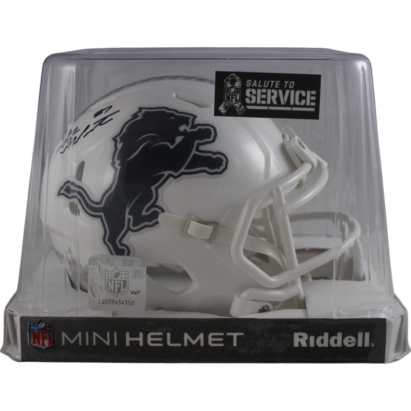 Sam LaPorta Signed Detroit Lions 2024 Salute to Service Mini Helmet Beckett