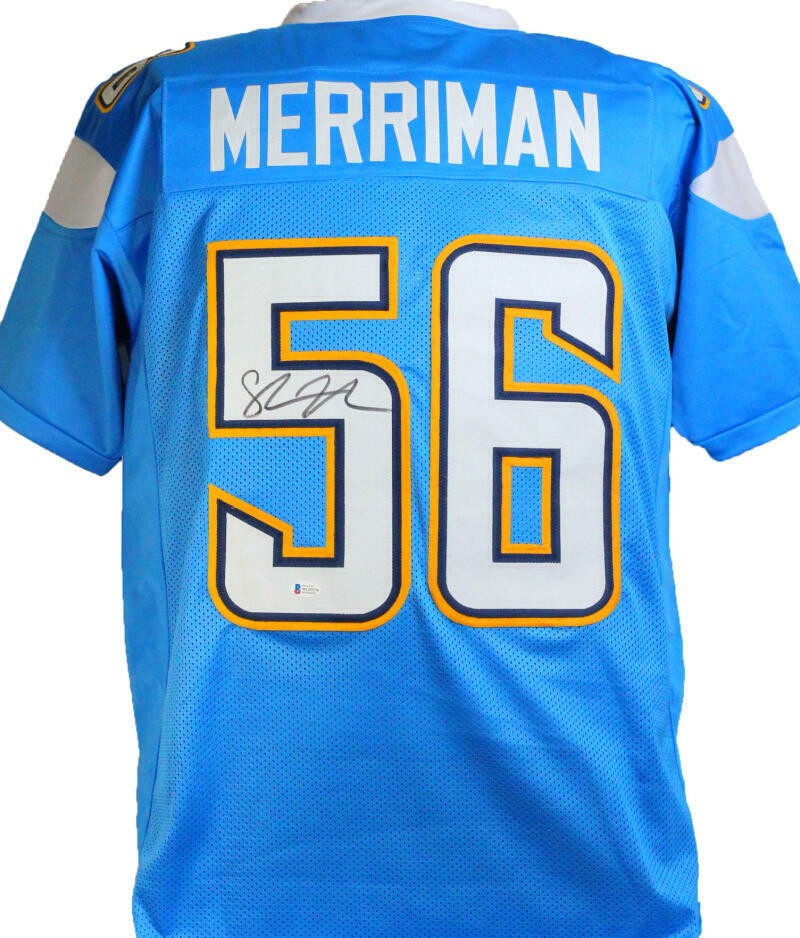 Shawne Merriman Autographed Light Blue Custom Jersey
