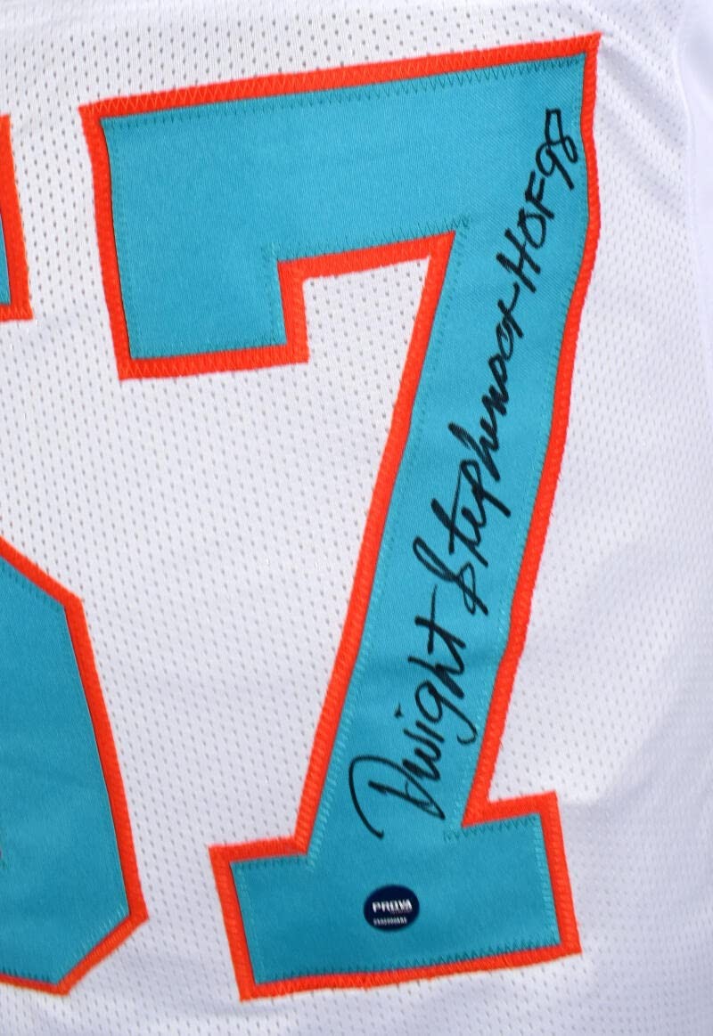 Dwight Stephenson Signed Miami Dolphins White Custom Jersey (HOF)