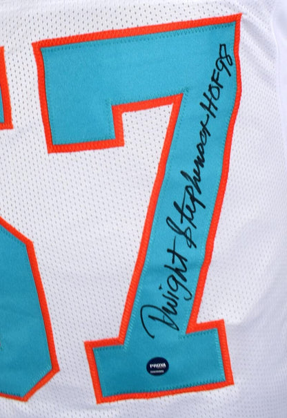 Dwight Stephenson Signed Miami Dolphins White Custom Jersey (HOF)
