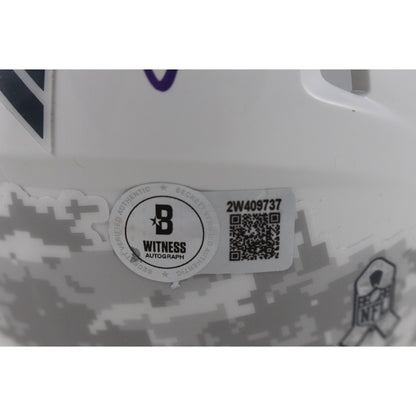 Ed Reed Signed Baltimore Ravens 2024 Salute to Service Mini Helmet