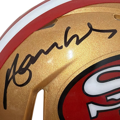 Merton Hanks Signed San Francisco 49ers Throwback Mini Helmet