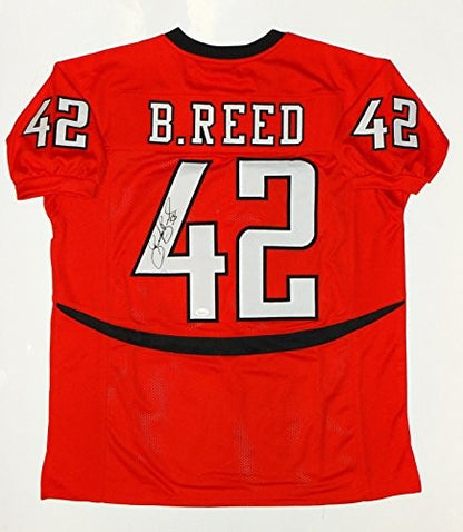 Brooks Reed Signed Red Custom Football Jersey