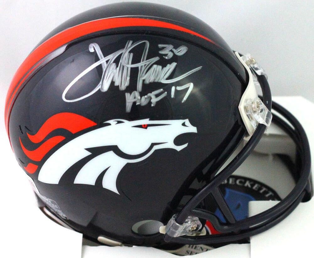 Terrell Davis Signed Denver Broncos Mini Helmet with HOF Inscription