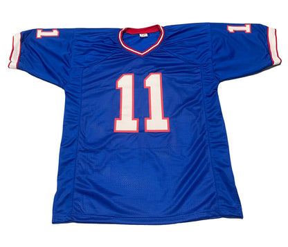 Scott Norwood Signed Buffalo Bills Custom Jersey (Beckett Witnessed)