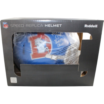 Ed McCaffrey & Rod Smith Signed Denver Broncos Full Size Throwback Helmet