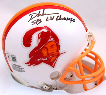 Devin White Signed Tampa Bay Buccaneers Throwback Mini Helmet SB Champs