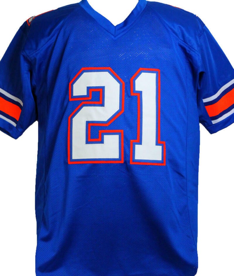 Fred Taylor Signed Florida Gators Style Blue Custom Jersey - 96 Nat'l