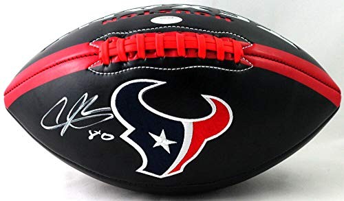 Andre Johnson Autographed Houston Texans Black Logo Football