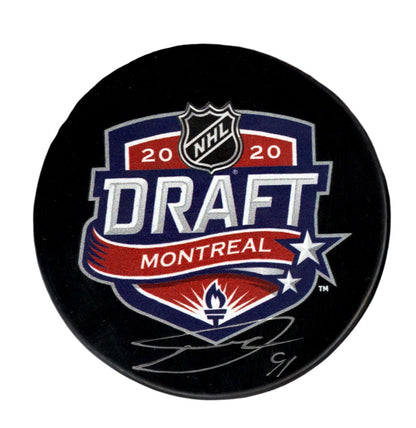 Dawson Mercer Signed New Jersey Devils 2020 NHL Draft Puck JSA