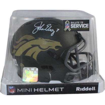 John Elway Autographed Denver Broncos 2025 STS Mini Helmet