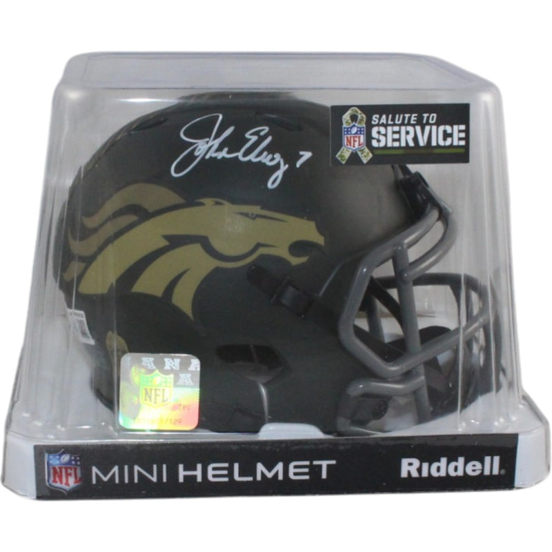 John Elway Autographed Denver Broncos 2025 STS Mini Helmet