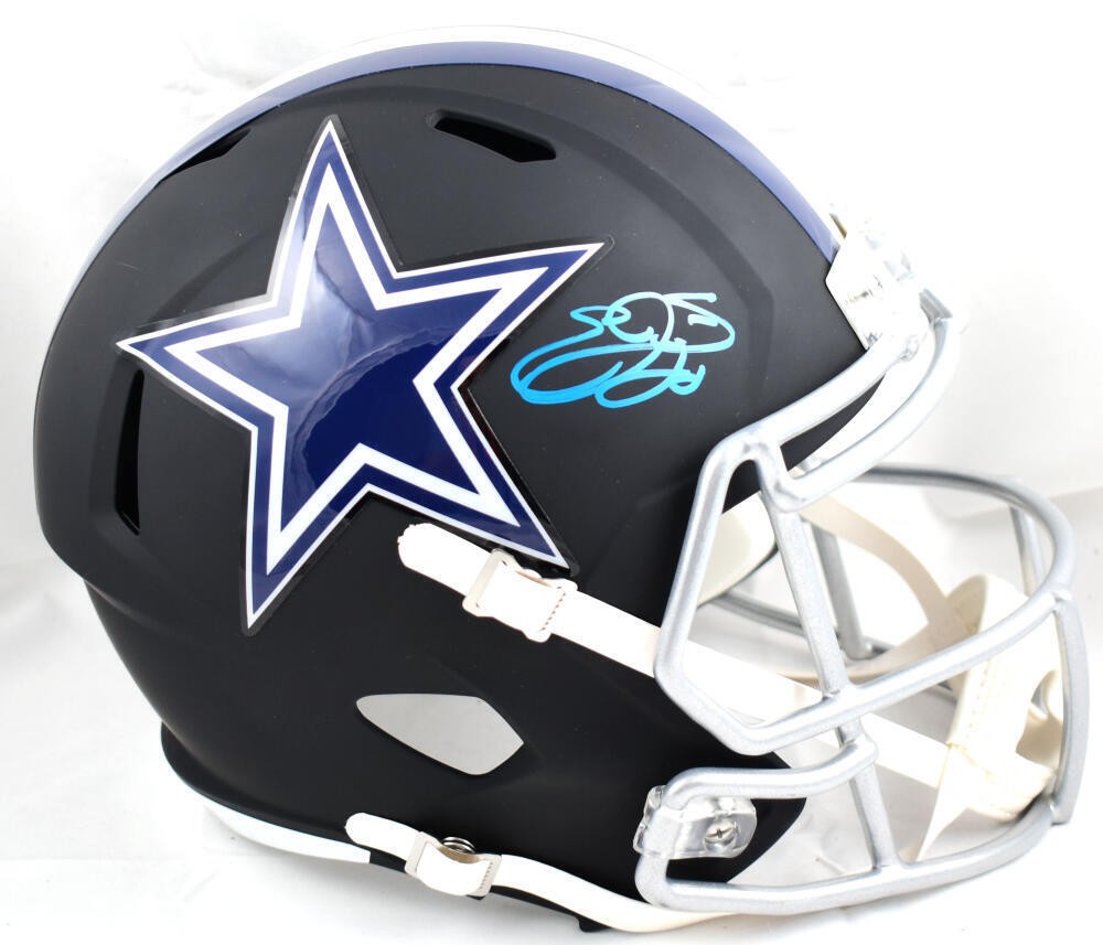 Emmitt Smith Signed Dallas Cowboys Full Size Flat Black Speed Helmet