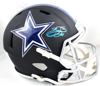 Emmitt Smith Signed Dallas Cowboys Full Size Flat Black Speed Helmet