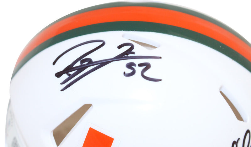 Ray Lewis & Ed Reed Signed Miami Hurricanes Speed Mini Helmet