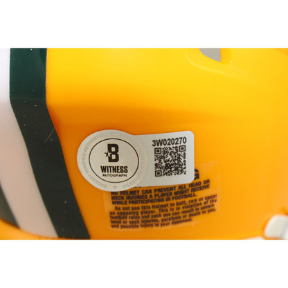 Matthew Golden Green Bay Packers Autographed Mini Helmet Beckett COA