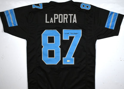 Sam LaPorta Signed Detroit Lions Custom Black Jersey