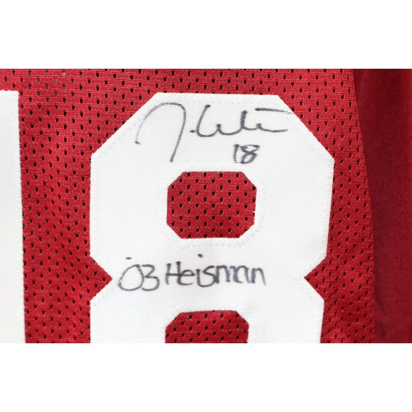 Sam Bradford, Jason White, Billy Sims & Steve Owens Signed Heisman Jersey
