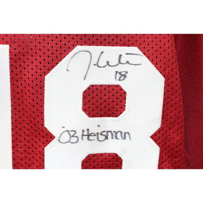 Sam Bradford, Jason White, Billy Sims & Steve Owens Signed Heisman Jersey