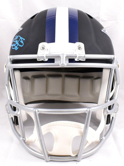 Emmitt Smith Signed Dallas Cowboys Full Size Flat Black Speed Helmet