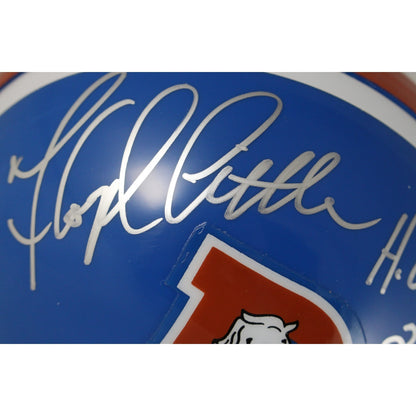 Floyd Little Signed Denver Broncos Throwback Mini Helmet (HOF Inscription)