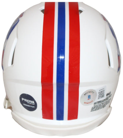 Ty Law Signed New England Patriots Throwback Mini Helmet Beckett BAS
