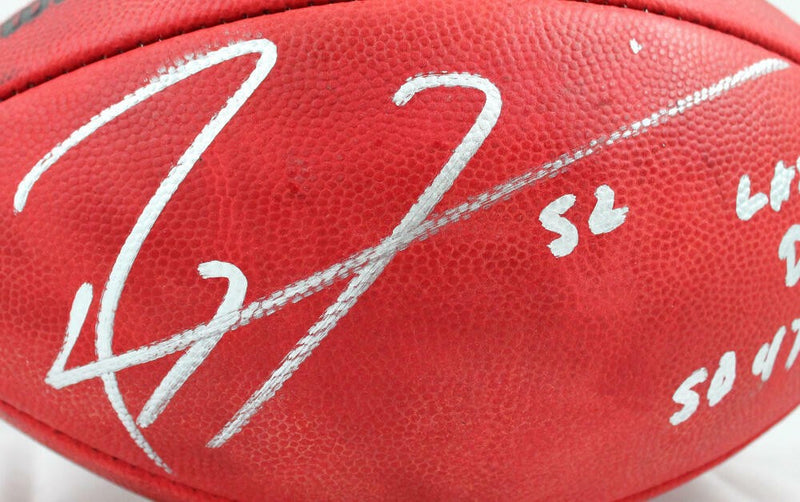 Ray Lewis Autographed Wilson Duke Super Bowl Football - 2 Inscriptions