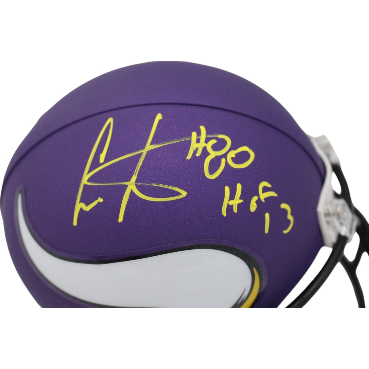 Cris Carter Autographed Minnesota Vikings VSR4 Mini Helmet (HOF)