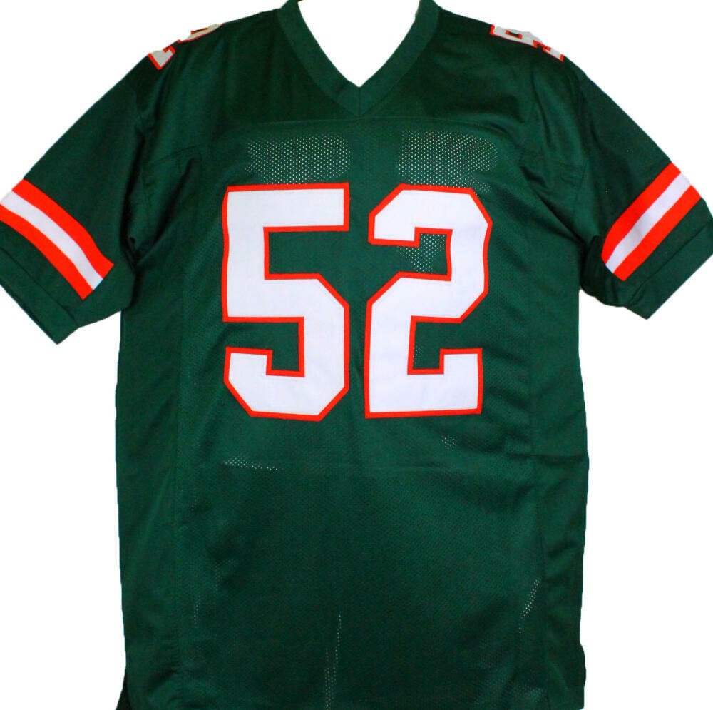 Ray Lewis Autographed Green Custom College Style Jersey