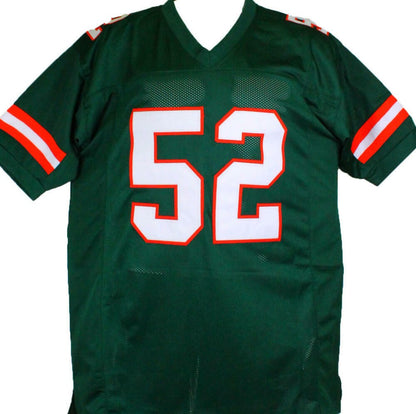 Ray Lewis Autographed Green Custom College Style Jersey