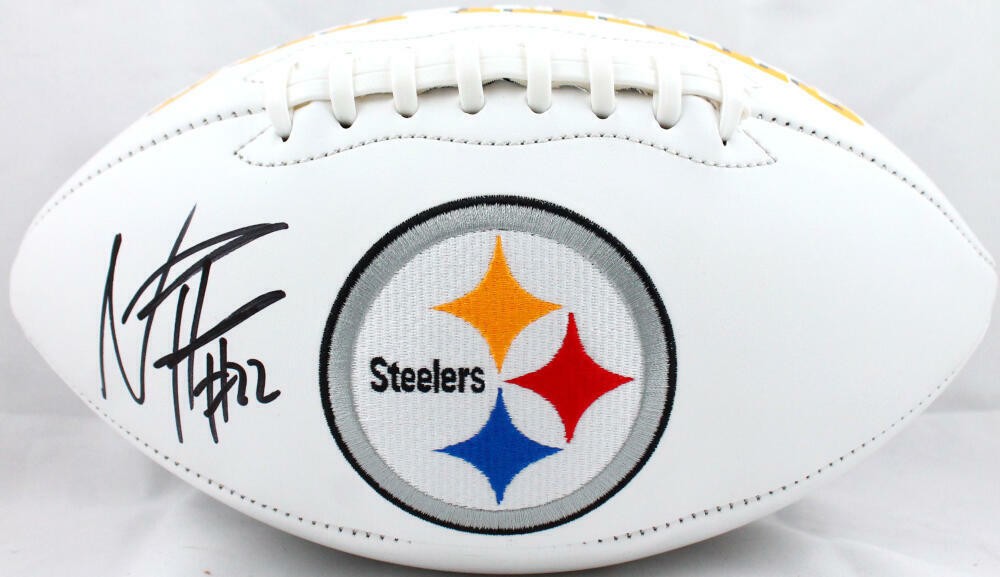 Najee Harris Autographed Pittsburgh Steelers Logo Football - Black