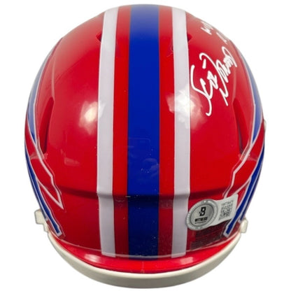 Scott Norwood Signed Buffalo Bills Throwback Mini Helmet "Wide Right"