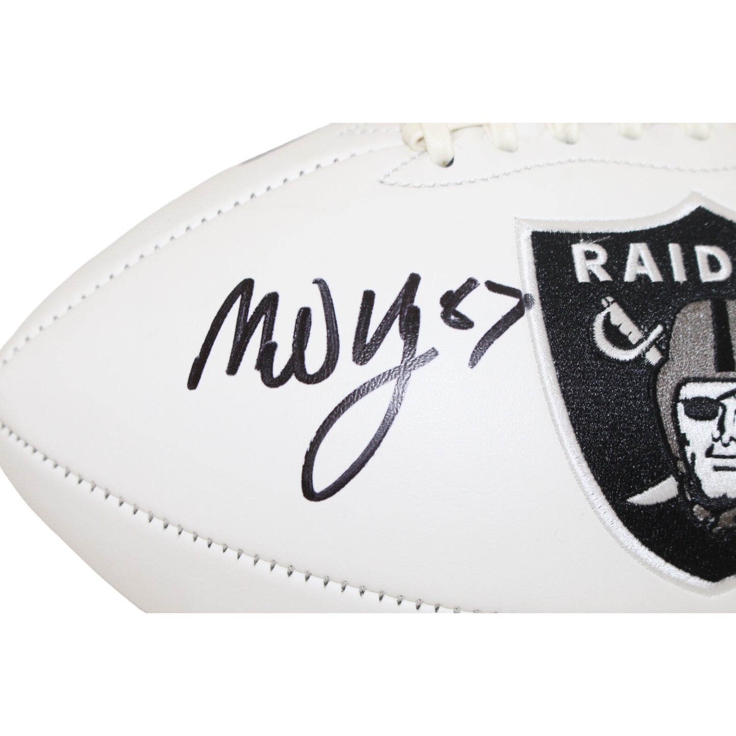 Michael Mayer Signed Las Vegas Raiders White Logo Football