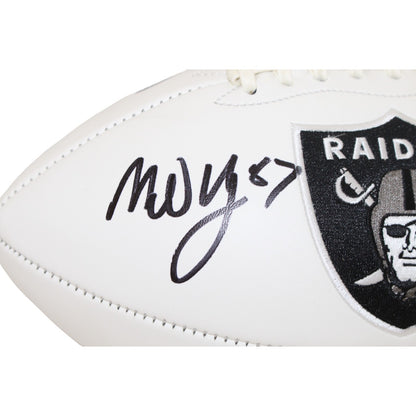 Michael Mayer Signed Las Vegas Raiders White Logo Football