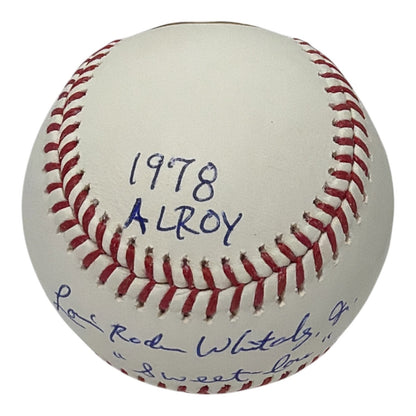 Lou Whitaker Signed Official Major League Baseball with 3 Inscriptions