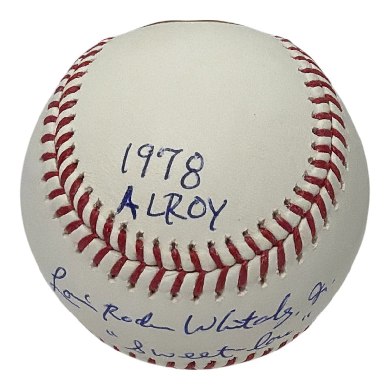 Lou Whitaker Signed Official Major League Baseball with 3 Inscriptions