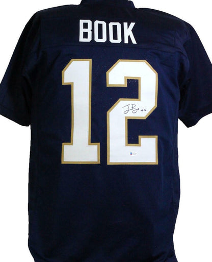 Ian Book Autographed Notre Dame Fighting Irish Custom Blue Jersey