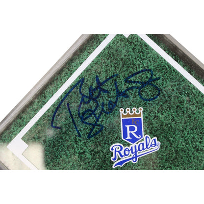 Bret Saberhagen Signed Kansas City Royals Kauffman Stadium Turf Display
