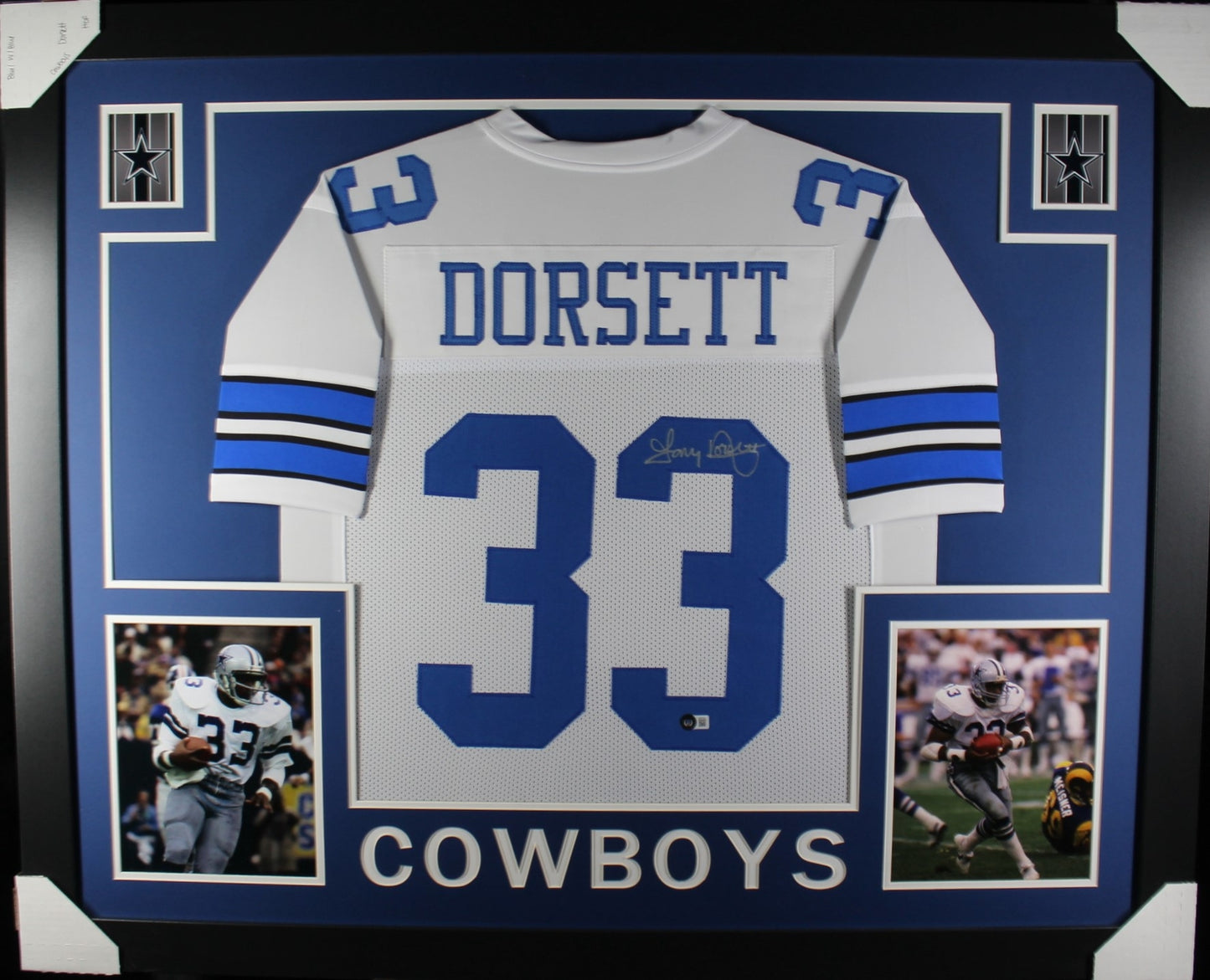 Tony Dorsett Autographed Framed Pro Style Football Jersey (Beckett COA)