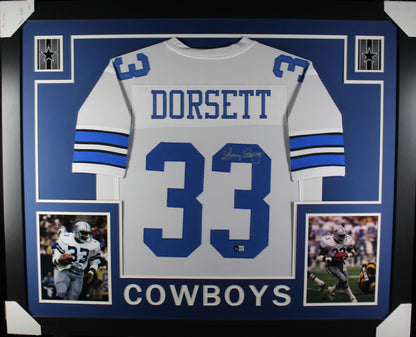 Tony Dorsett Autographed Framed Pro Style Football Jersey (Beckett COA)