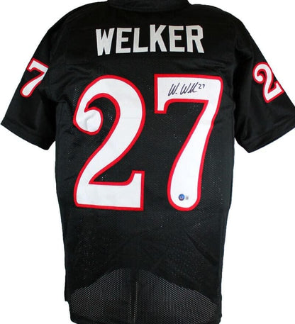 Wes Welker Autographed Black Custom Football Jersey