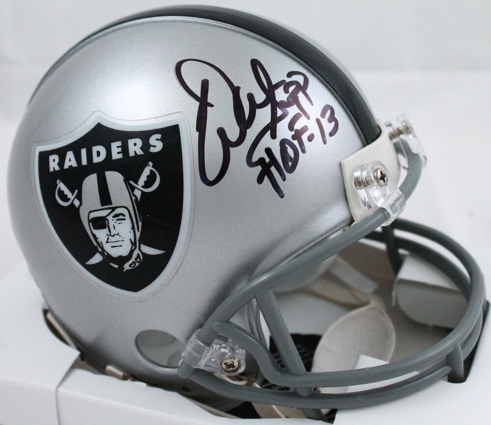 Warren Sapp Signed Oakland Raiders Mini Helmet with HOF Inscription