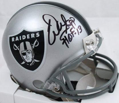 Warren Sapp Signed Oakland Raiders Mini Helmet with HOF Inscription