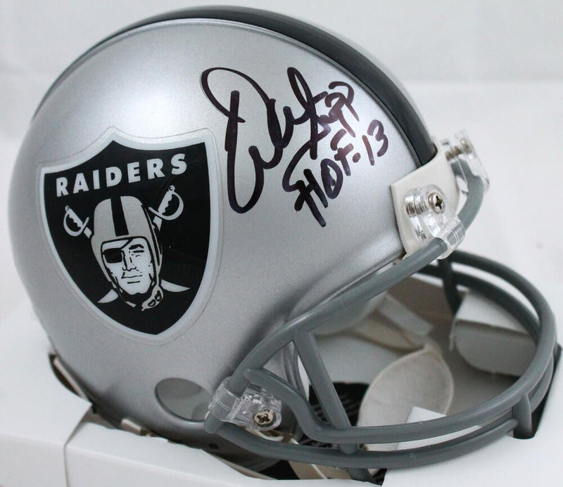 Warren Sapp Signed Oakland Raiders Mini Helmet with HOF Inscription