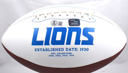 Calvin Johnson Autographed Detroit Lions Logo Football