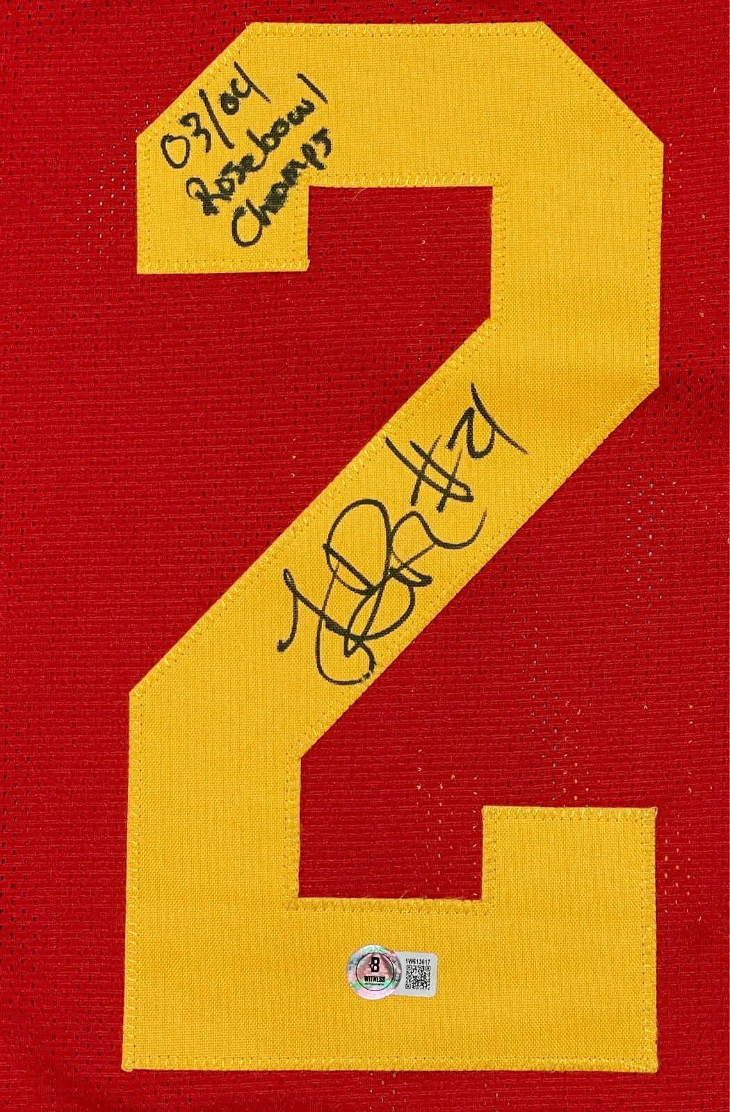 LenDale White Signed USC Trojans Custom Jersey (03/04 Rose Bowl Champ) Beckett