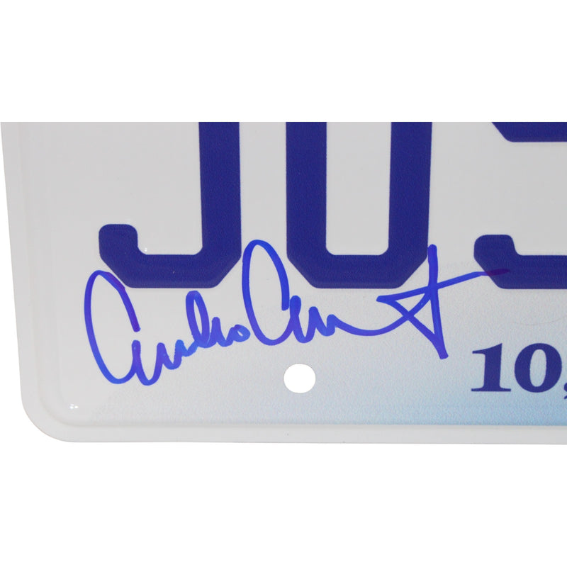 Emilio Estevez Autographed The Mighty Ducks License Plate (Bombay Inscription)